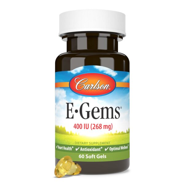 Detalle caja carlson labs e-gems vitamina e natural