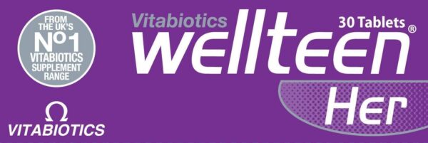 Version 1.0.0 Detalle caja Wellteen Her Vitabiotics 30 tabletas
