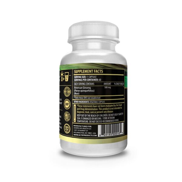 Detalle cápsula ginseng americano Actif 500 mg