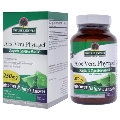 Detalle cápsulas Aloe Vera Nature's Answer veganas