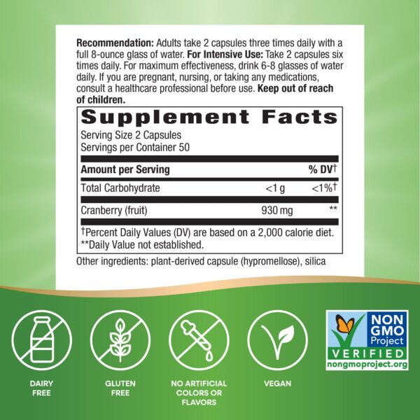 Version 1.0.0 Detalle cápsulas de arándano rojo para salud urinaria