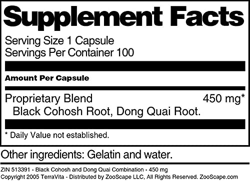 Version 1.0.0 Complemento TerraVita Cohosh Negro 450mg 100 cápsulas