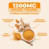 Detalle de cápsulas de cúrcuma orgánica para salud articular