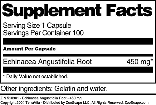 Detalle cápsulas Echinacea Angustifolia 450 mg