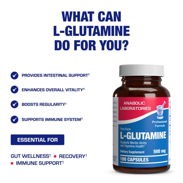 Detalle de cápsulas L-glutamina