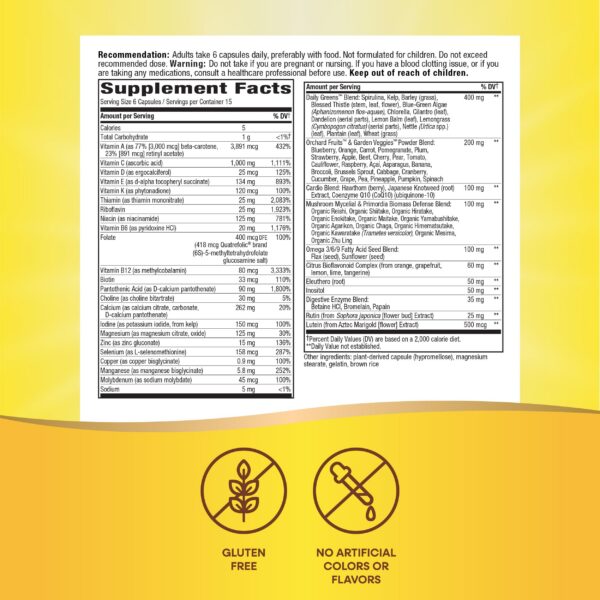 Detalle cápsulas multivitamínico Alive Max6 Nature's Way