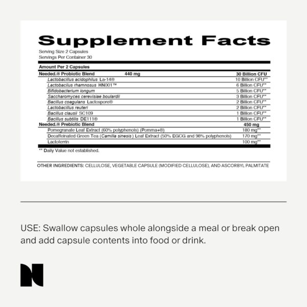 Version 1.0.0 Detalle cápsulas Needed suplemento para prenatal y posparto