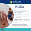 Detalle cápsulas Orthomol Vital M para vitalidad y energía hombre