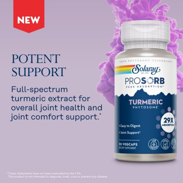 Detalle cápsulas suplemento cúrcuma ProSorb SOLARAY 500mg