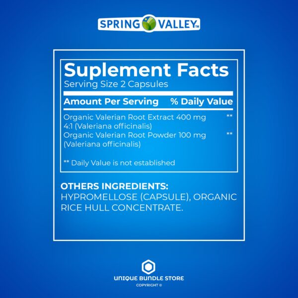 detalle cápsulas suplemento sueño valeriana orgánico