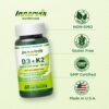 Detalle cápsulas vegetales vitamina D3 con K2 INNERVISNUTRITION