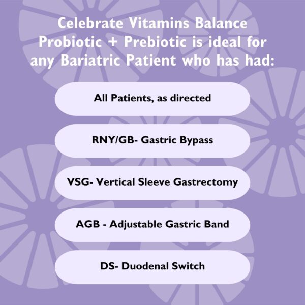 Detalle del suplemento Celebrate Vitamins Balance para salud estomacal