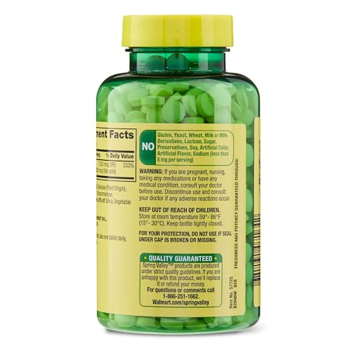 Version 1.0.0 Detalle del contenedor del Suplemento Folato Spring Valley