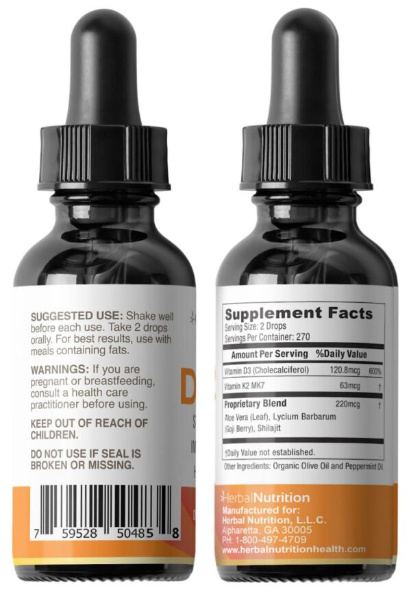 Version 1.0.0 Detalle cuenta gotas Herbal Nutrition D3 K2 5000 IU