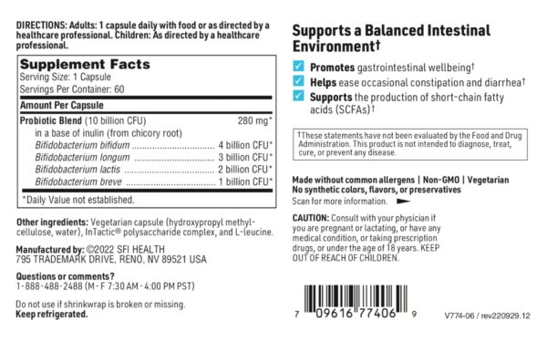 Detalle del empaque Ther-Biotic Factor 4 Klaire Labs