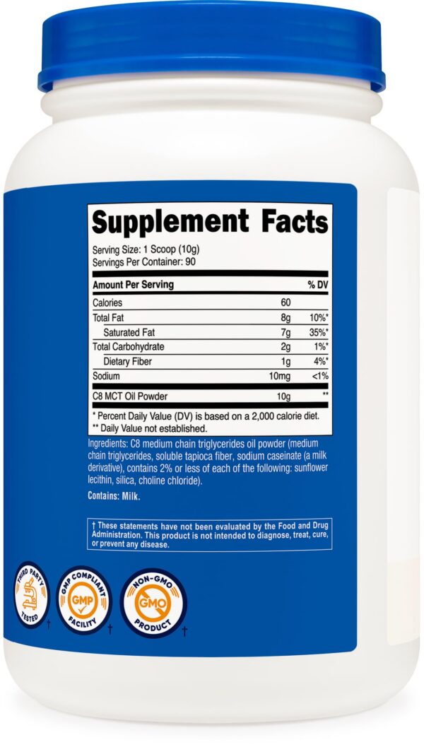 Detalle de la etiqueta de nutricion