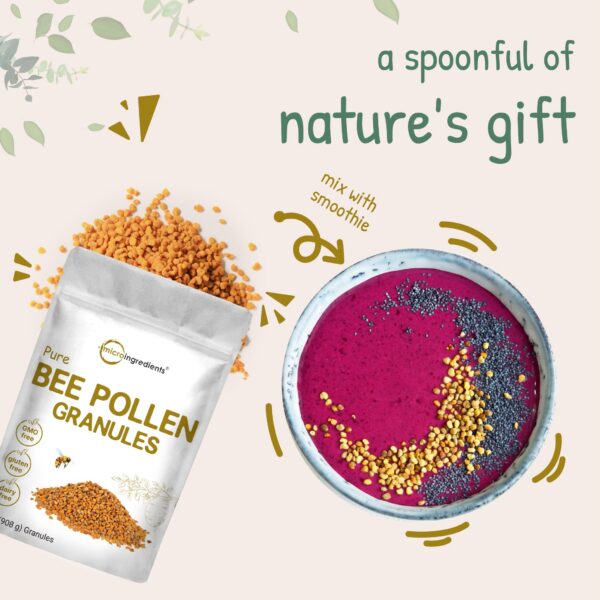 Detalle de etiqueta del polen de abeja