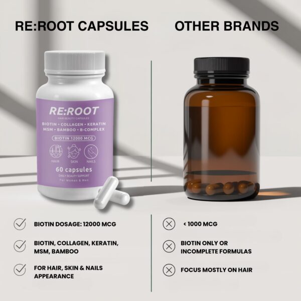 Detalle de etiqueta RE:ROOT en morado