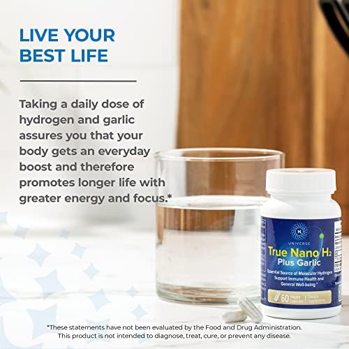 Detalle etiqueta suplemento True Nano H2 con ajo
