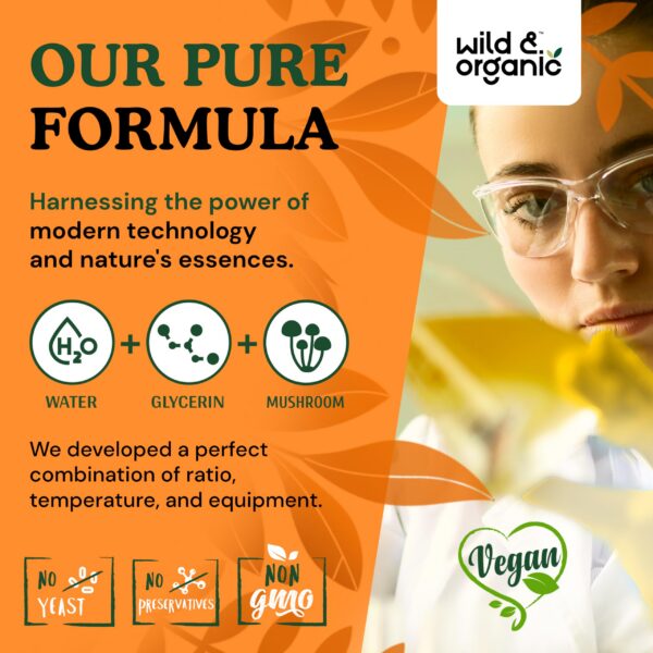 Detalle extracto líquido natural melena de león y cordyceps