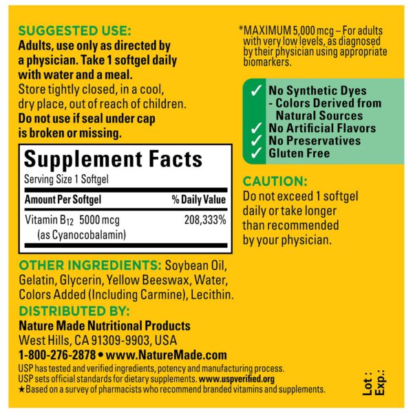 Version 1.0.0 Detalle flasa Nature Made Vitamina B12 Fuerza Máxima