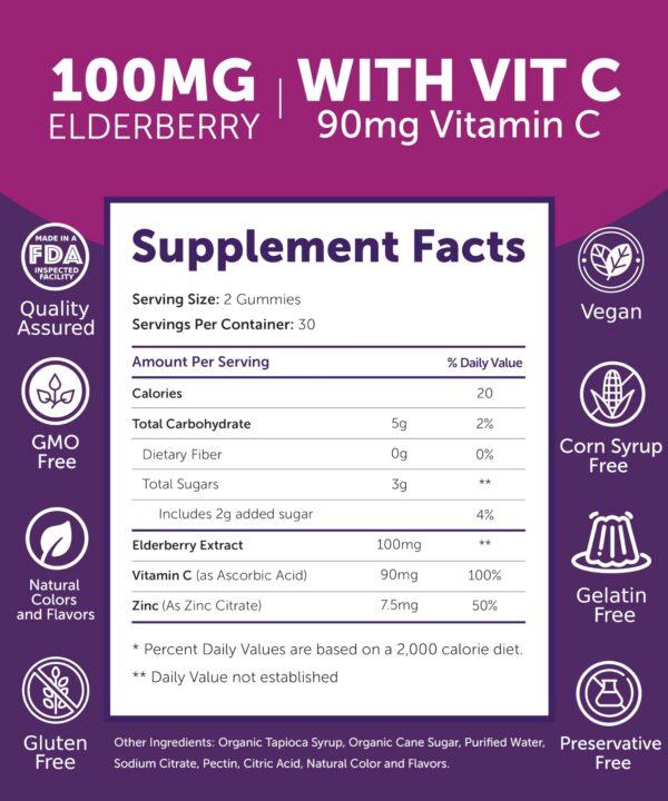 Detalle gominolas Lunakai saúco con probióticos vitamina c zinc