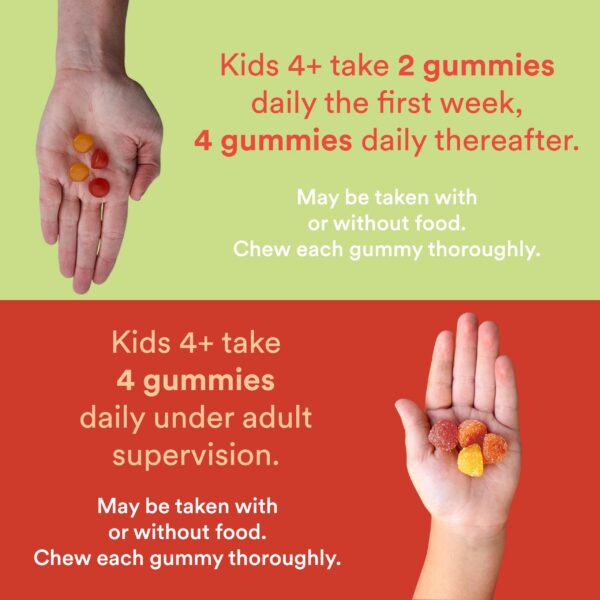 Vista detallada de gomitas gomosas multivitamínicas para niños