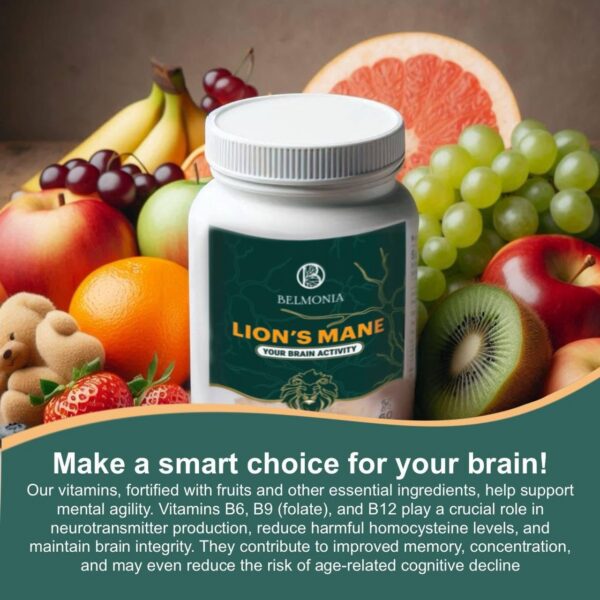 Detalle gomitas naturales melena de león para el cerebro