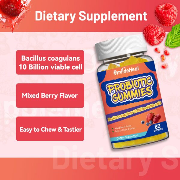 Detalle gomitas probióticas fresa y bayas SmildeHeal