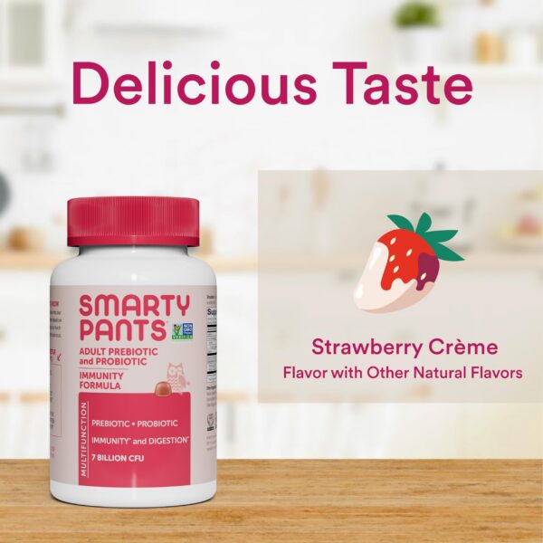 Detalle de gomitas probióticas de sabor fresa creme