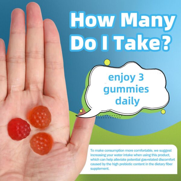 Detalle gomitas de suplemento AFXMATE para salud intestinal