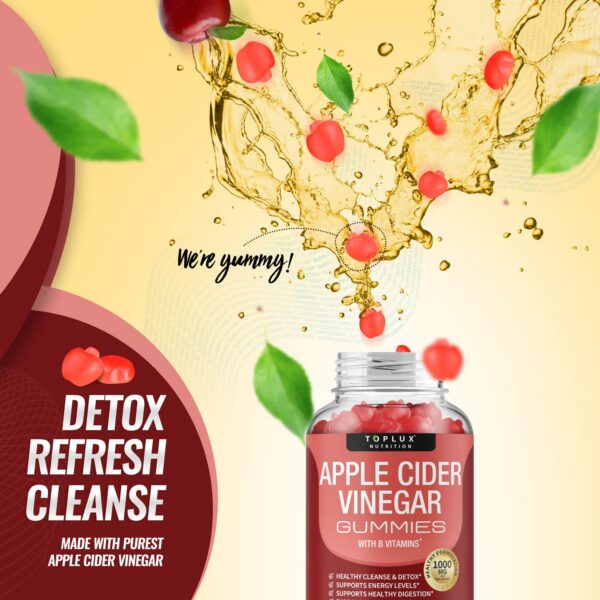 Detalle de gomitas Toplux ACV sabor natural para digestión