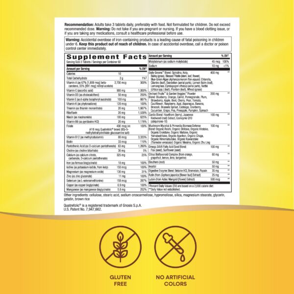 Detalle ingredientes Nature's Way Alive multivitamínico