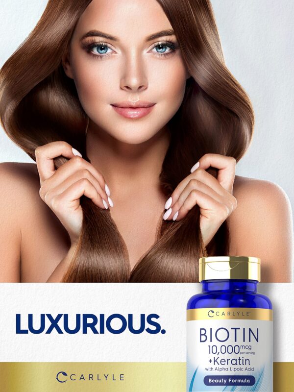 Detalle ingredientes Biotina Carlyle 10000mcg
