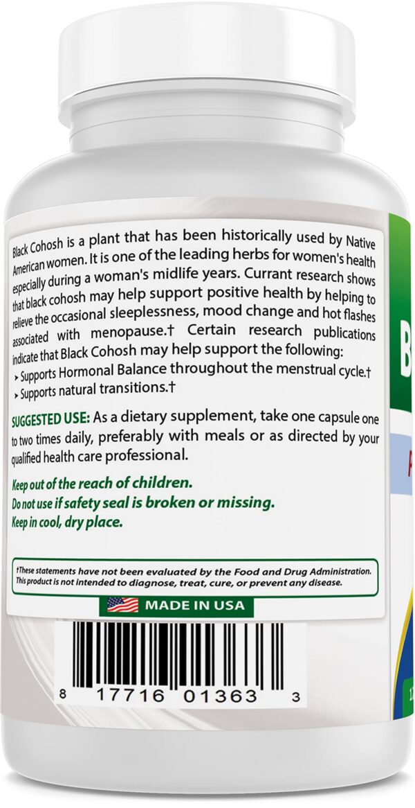Detalle ingredientes Cohosh Negro Best Naturals