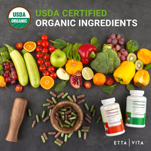 Detalle ingredientes suplemento orgánico Etta Vita