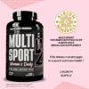 Detalle del suplemento NutraBio Multisport multivitaminico femenino