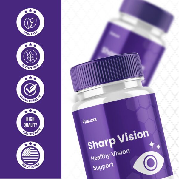 Detalle de packaging Vitaluxa Sharp Vision