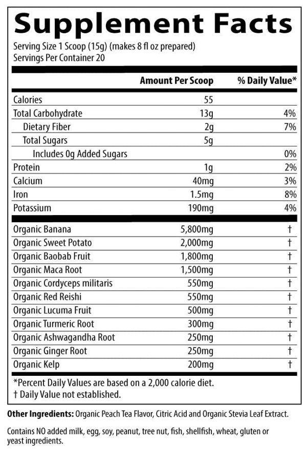 Detalle polvo pre-entreno MRM Organic 150mg cafeína