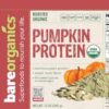 Detalle polvo proteína BareOrganics semillas de calabaza prensado en frío