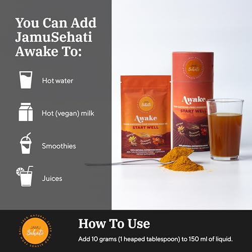 Detalle del polvo de superalimentos JAMUSEHATI Awake
