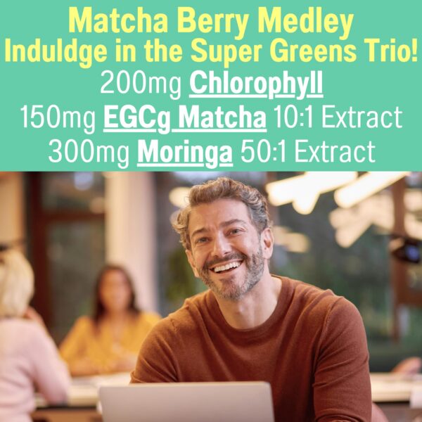 Detalle presentación gomitas SHIZAM con clorofila y Moringa