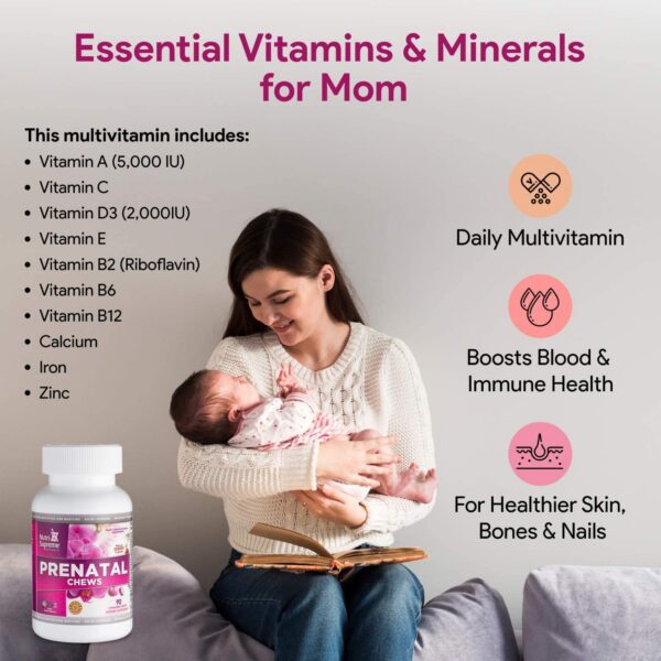 Detalle tabletas masticables Nutri Supreme vitamina prenatal
