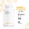 Detalle tabletas de Spirulina para suplemento vegano y sin gluten
