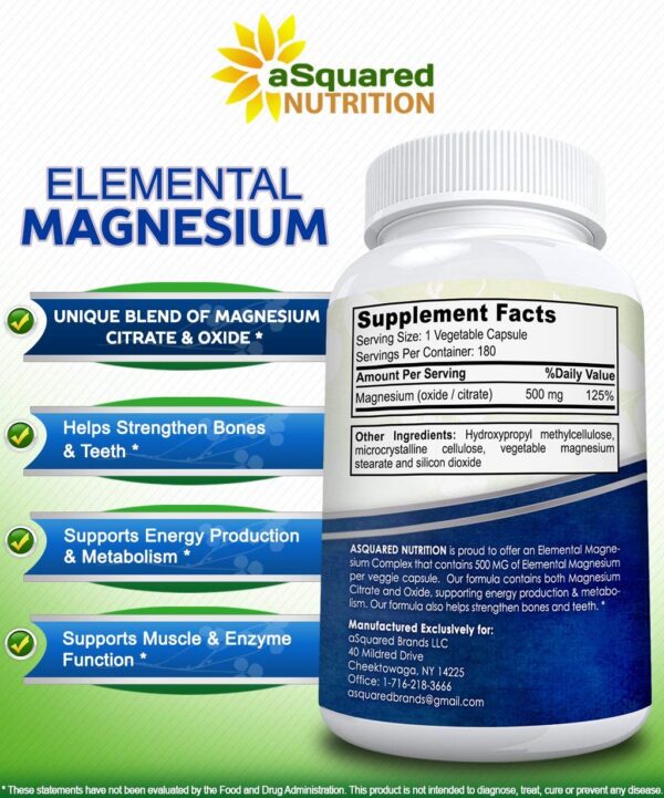 Detalle tabletas vegetales magnesio elemental 500mg