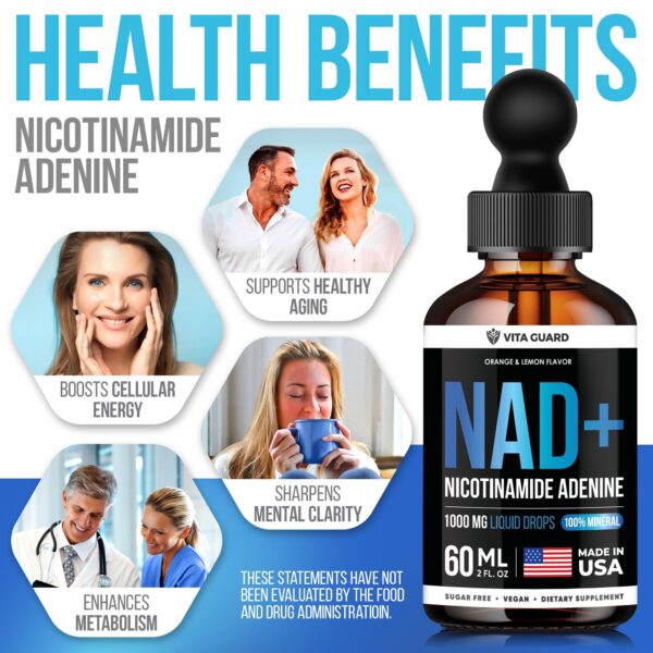 Detalle texto en etiqueta suplemento Vita Guard NAD+