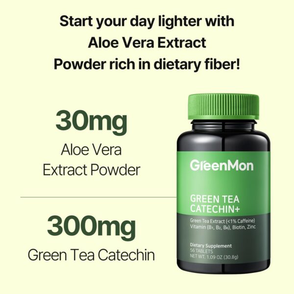 Detalles ingredientes Greenmon suplemento catequina aloe vera