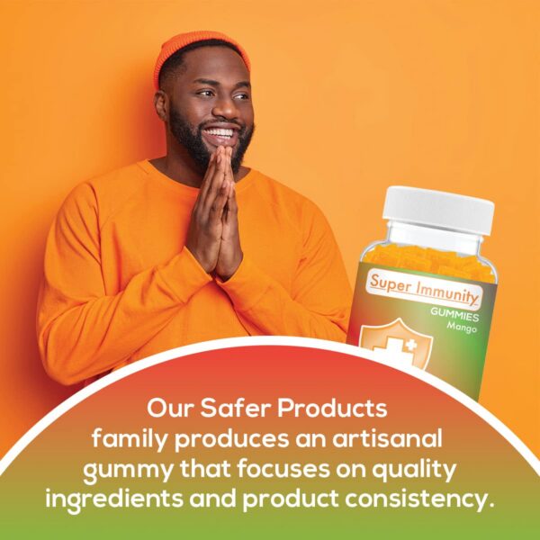 Detalles paquete gomitas immunidad Safer Products 120 unidades