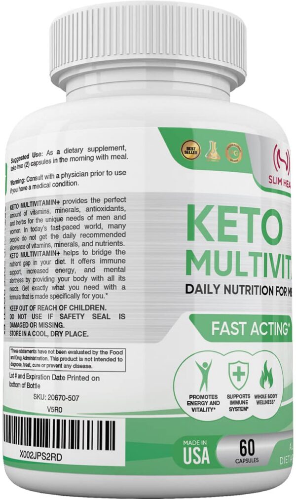 Detalles del producto multivitamínico keto Slim Heat 30 días