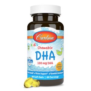 DHA para función cerebral y visión, Carlson, presentación de 60 softgels